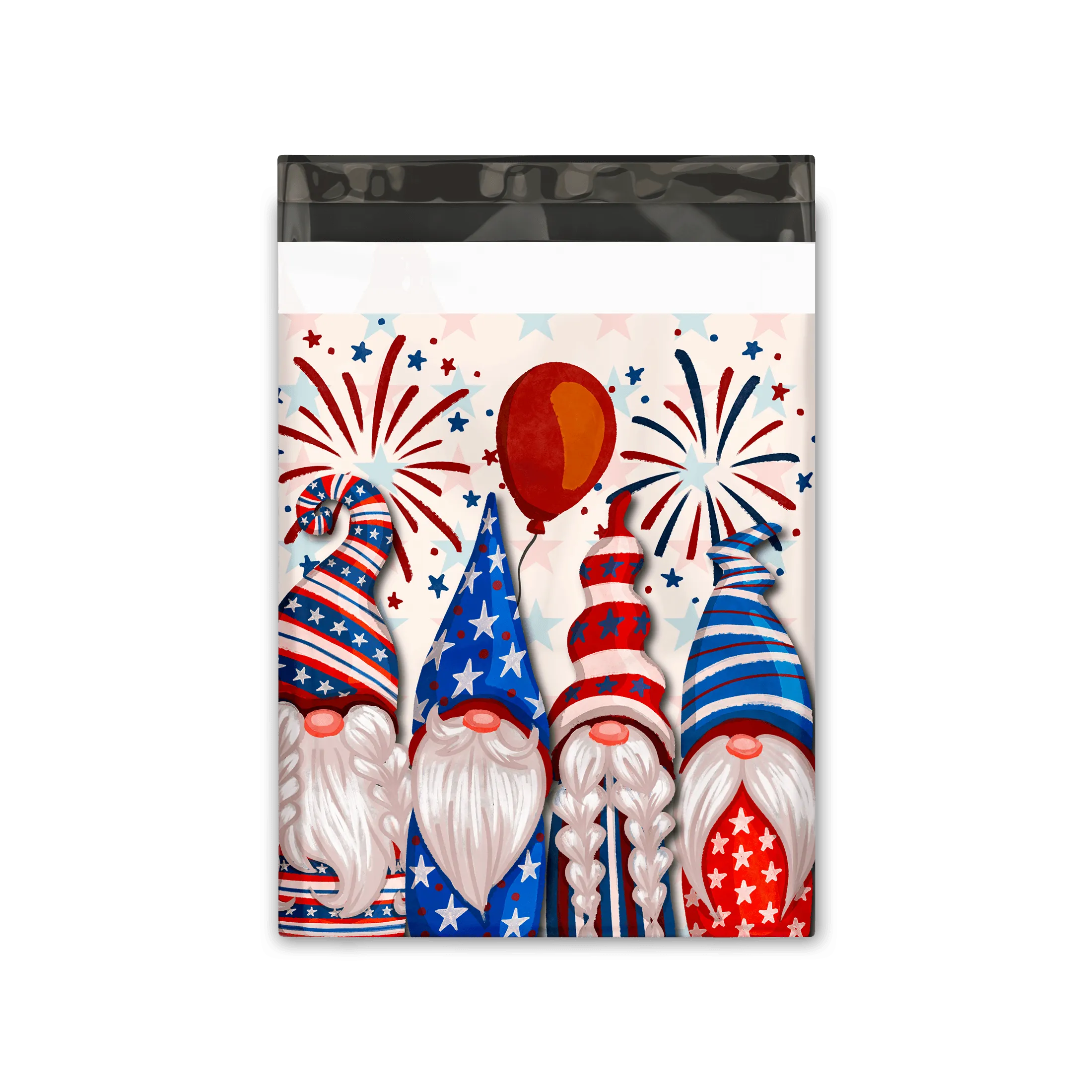 10x13 Patriotic Gnomes Designer Poly Mailers Shipping Envelopes Premium Printed Bags