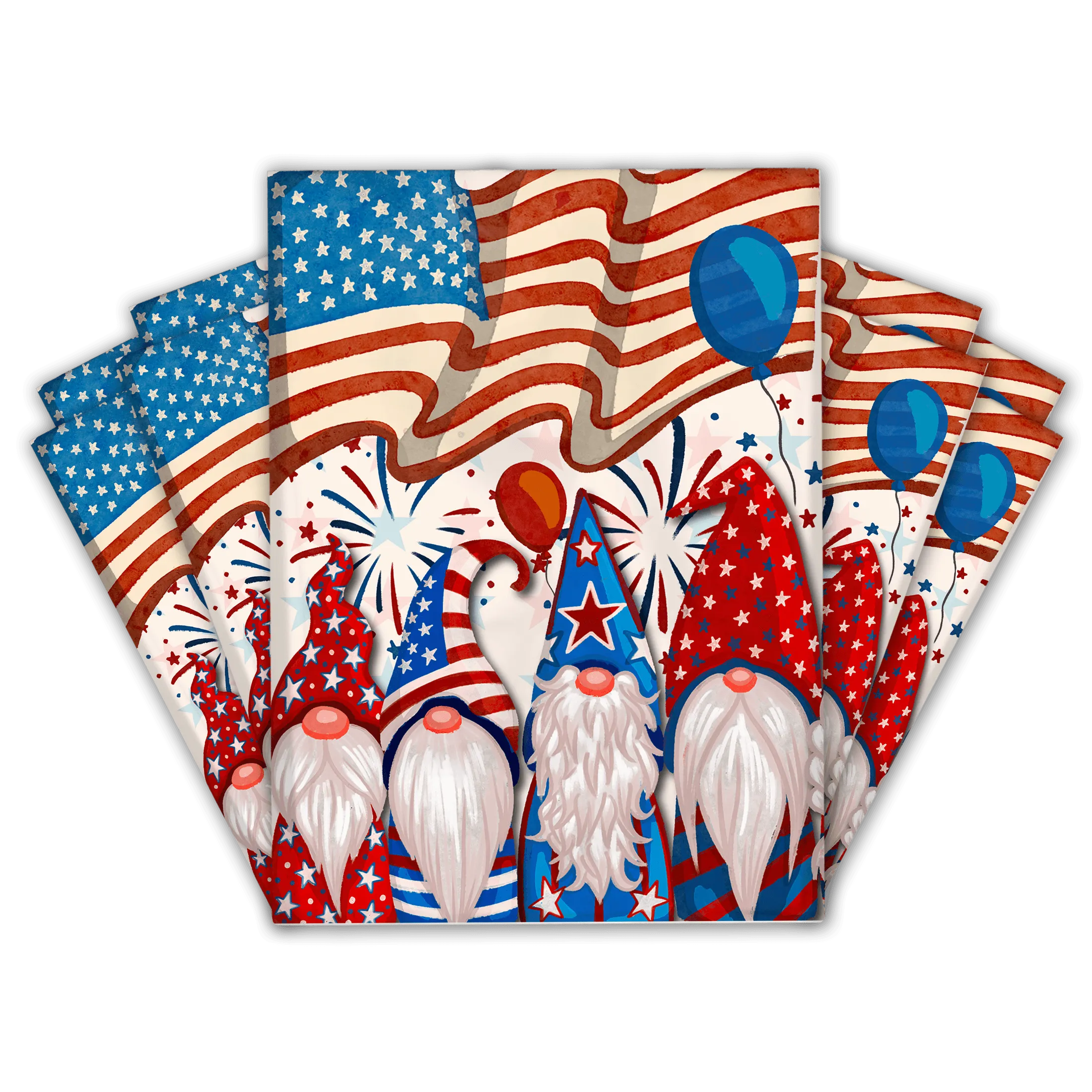 10x13 Patriotic Gnomes Designer Poly Mailers Shipping Envelopes Premium Printed Bags