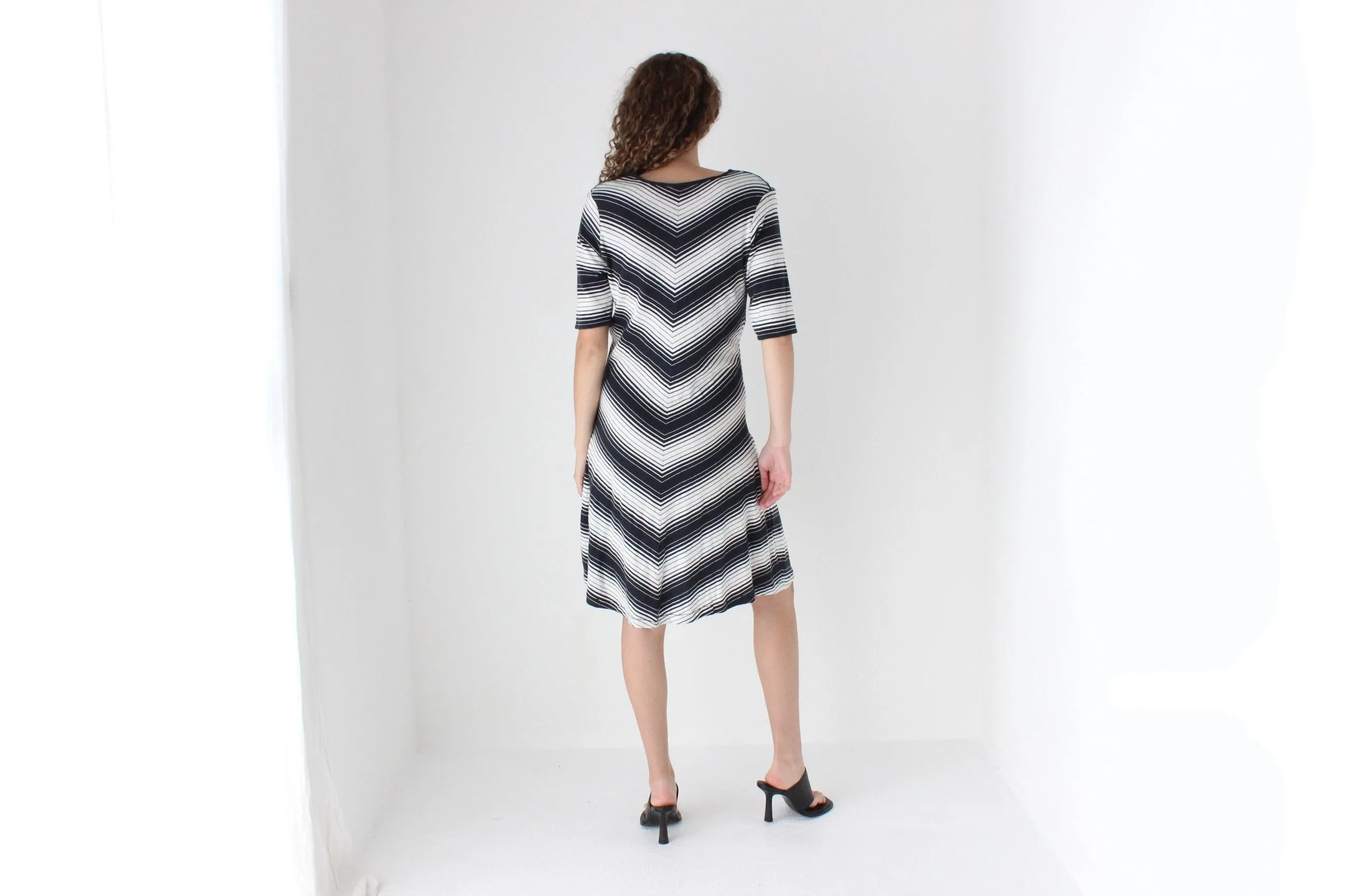 90s Chevron Knit Easy Wearing Midi Dress