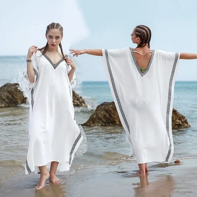 Ailunsnika Plus Size Women Summer African Ethnic Print Kaftan Maxi Dress 2018 Summer Loose Vintage Boho Beach Long Dress MX352