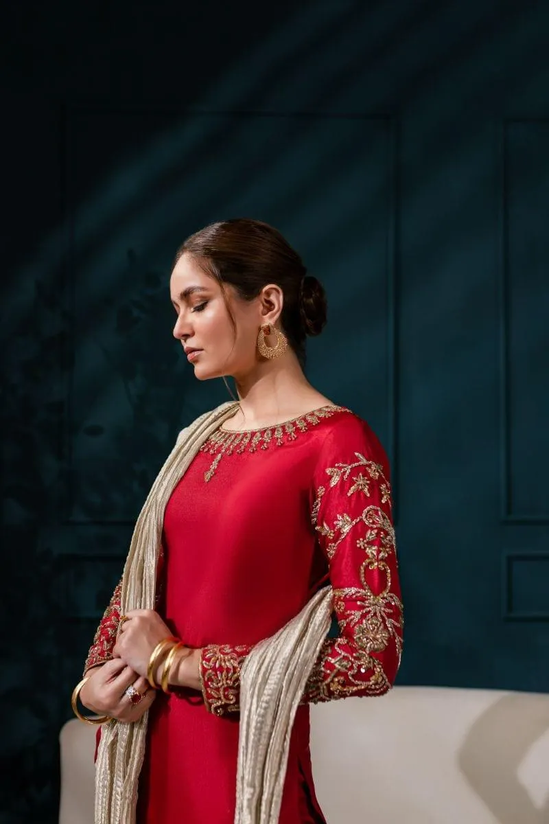 Allure by IH - EMMA - Katan Silk - MAROON - 3 Piece