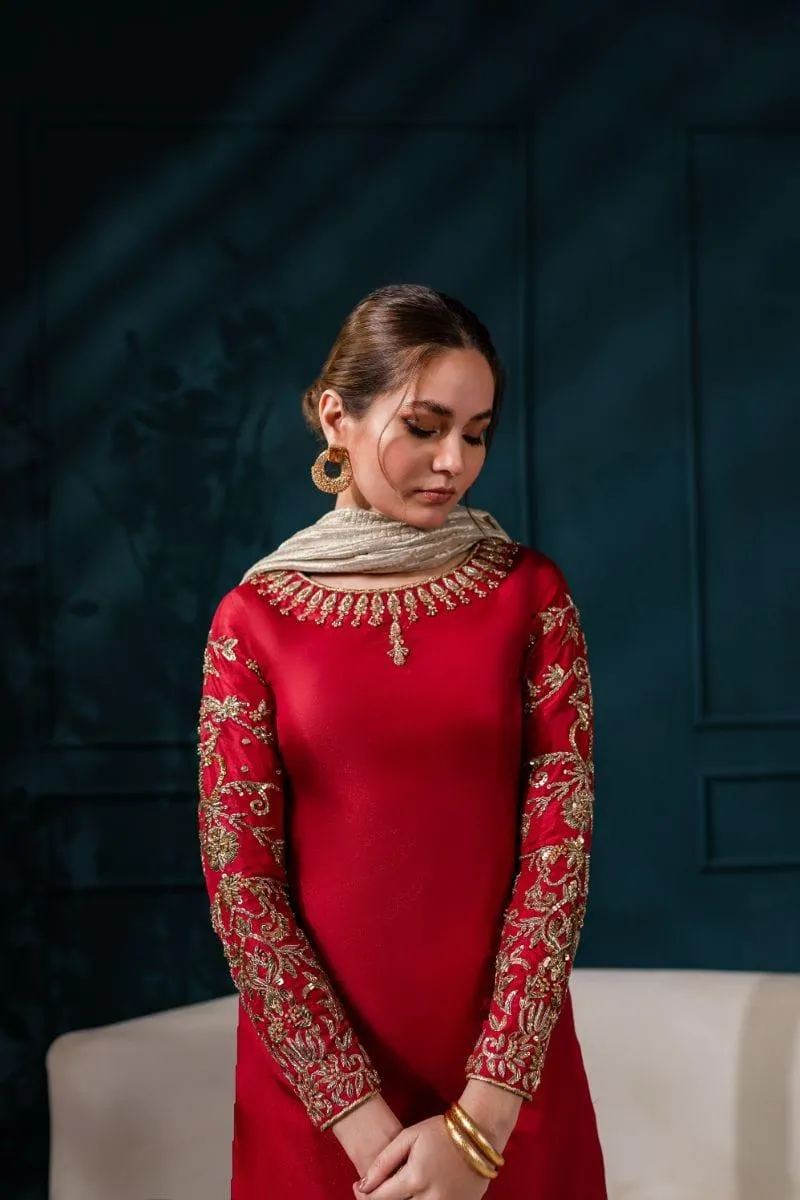 Allure by IH - EMMA - Katan Silk - MAROON - 3 Piece