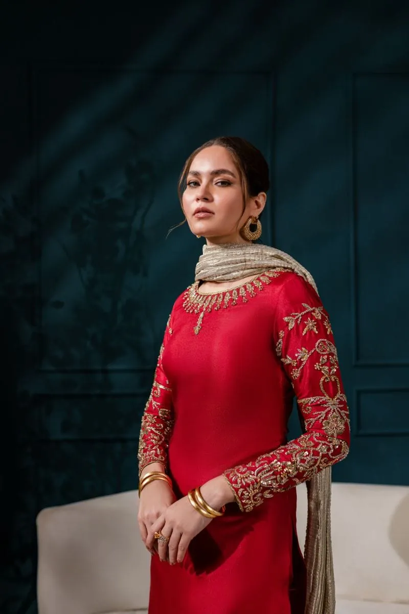 Allure by IH - EMMA - Katan Silk - MAROON - 3 Piece