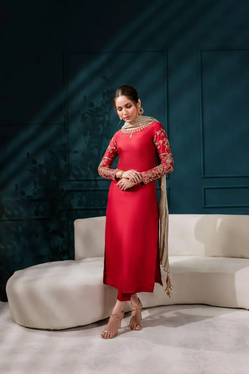 Allure by IH - EMMA - Katan Silk - MAROON - 3 Piece