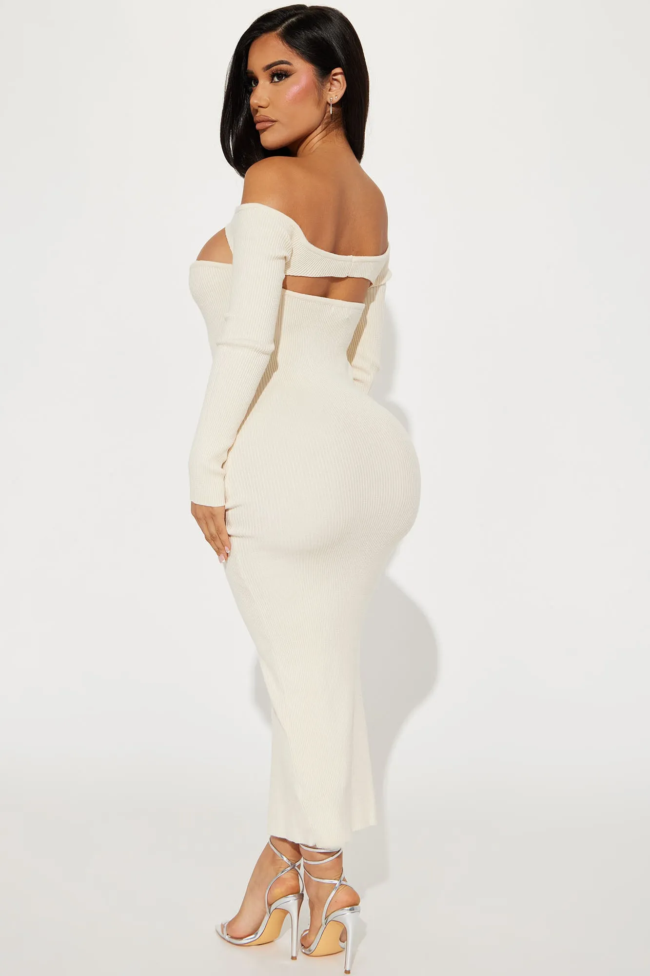 Aspen Sweater Midi Dress - Cream