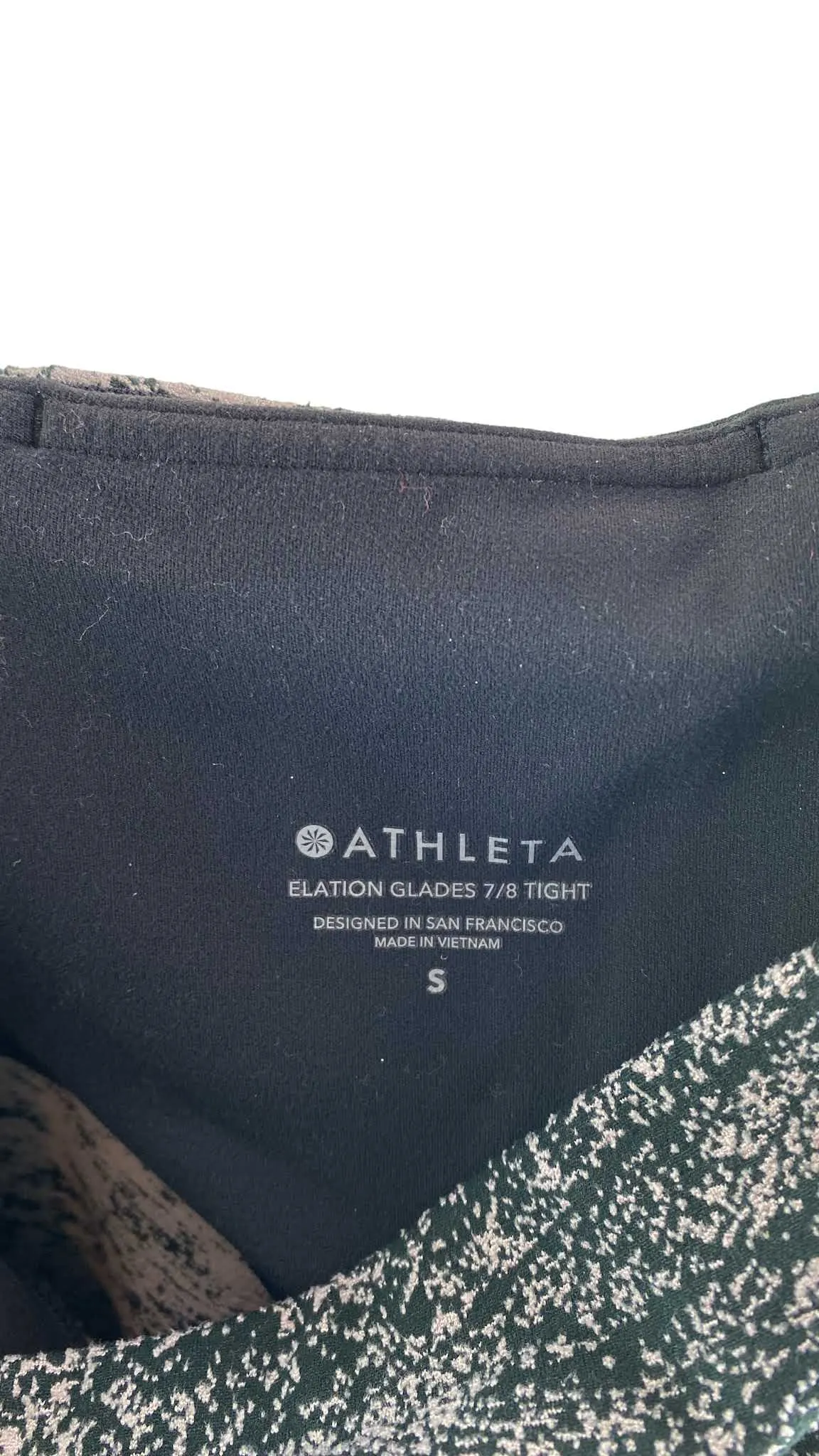 Athleta, Women's Printed Elation Glades 7/8 Legging, Black/Taupe, Size S