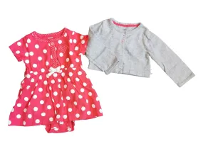BABY GIRL SIZE 9 MONTHS - Carter's, 2 Piece Matching Summer Dress   Sweater EUC B18