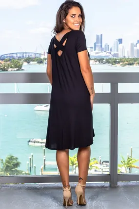 Black Dress with Criss Cross Back