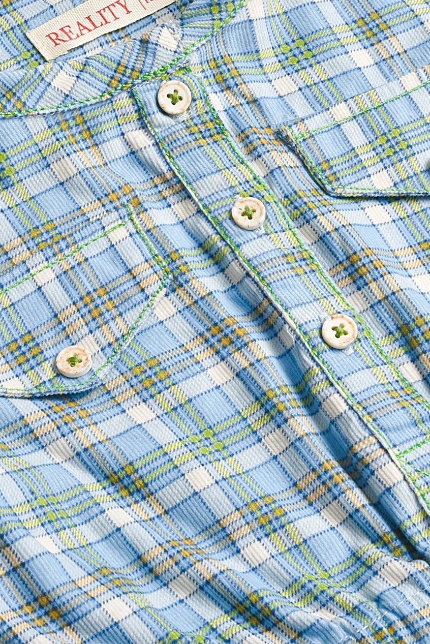 Girls Sky Checkered Top