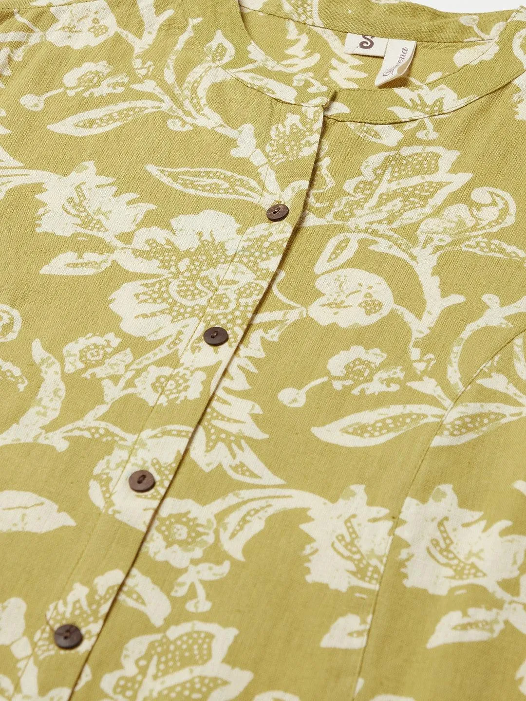 Jashvi Pastel Green Cotton Flex A-line Kurta