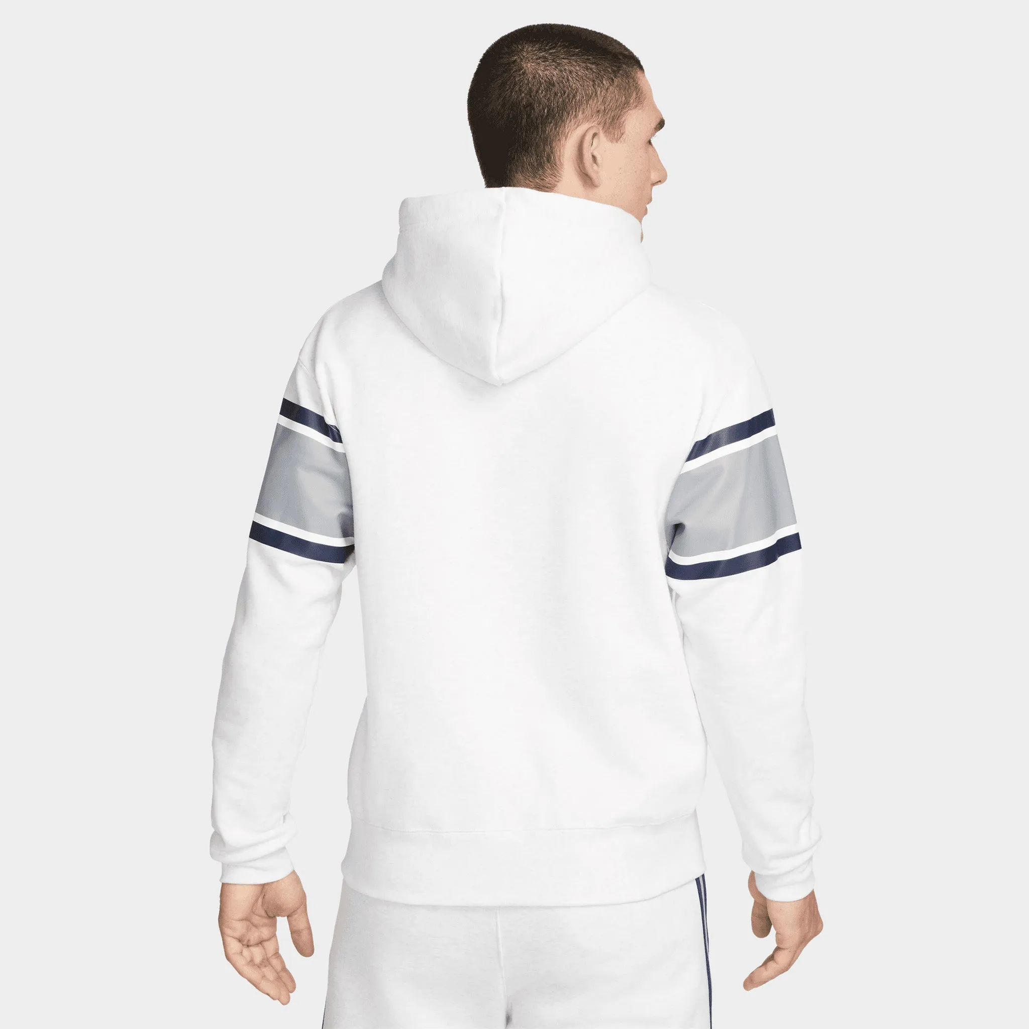 Jordan Paris Saint-Germain Full-Zip Fleece Hoodie Birch Heather / University Red