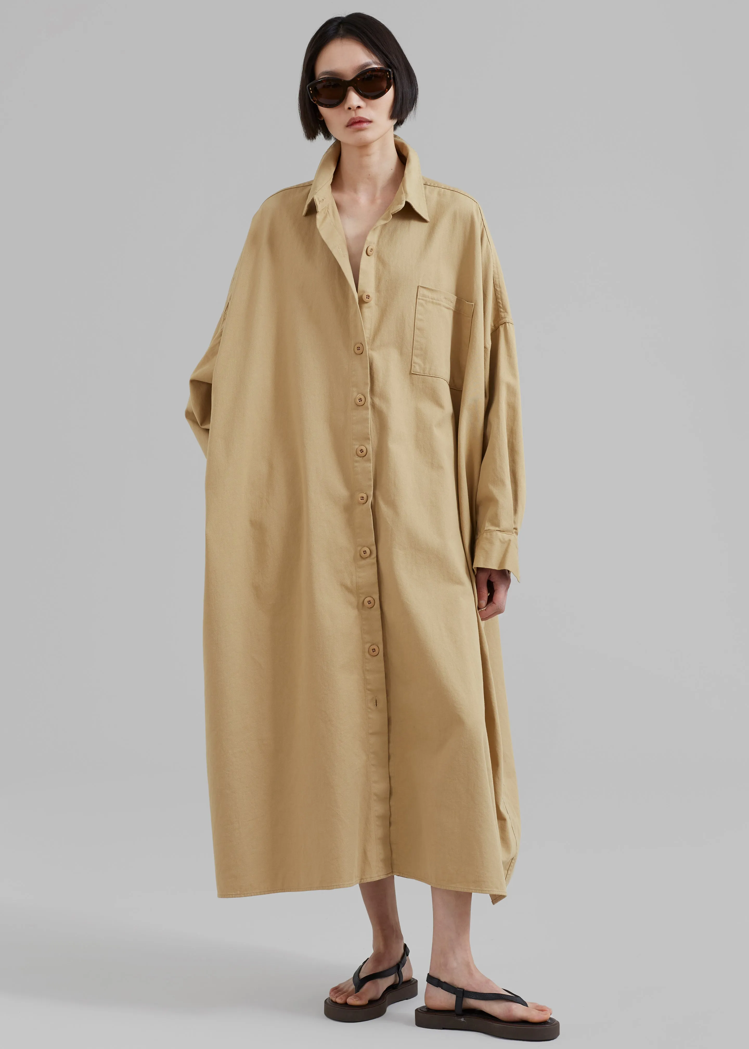 Kason Oversized Shirt Dress - Sahara