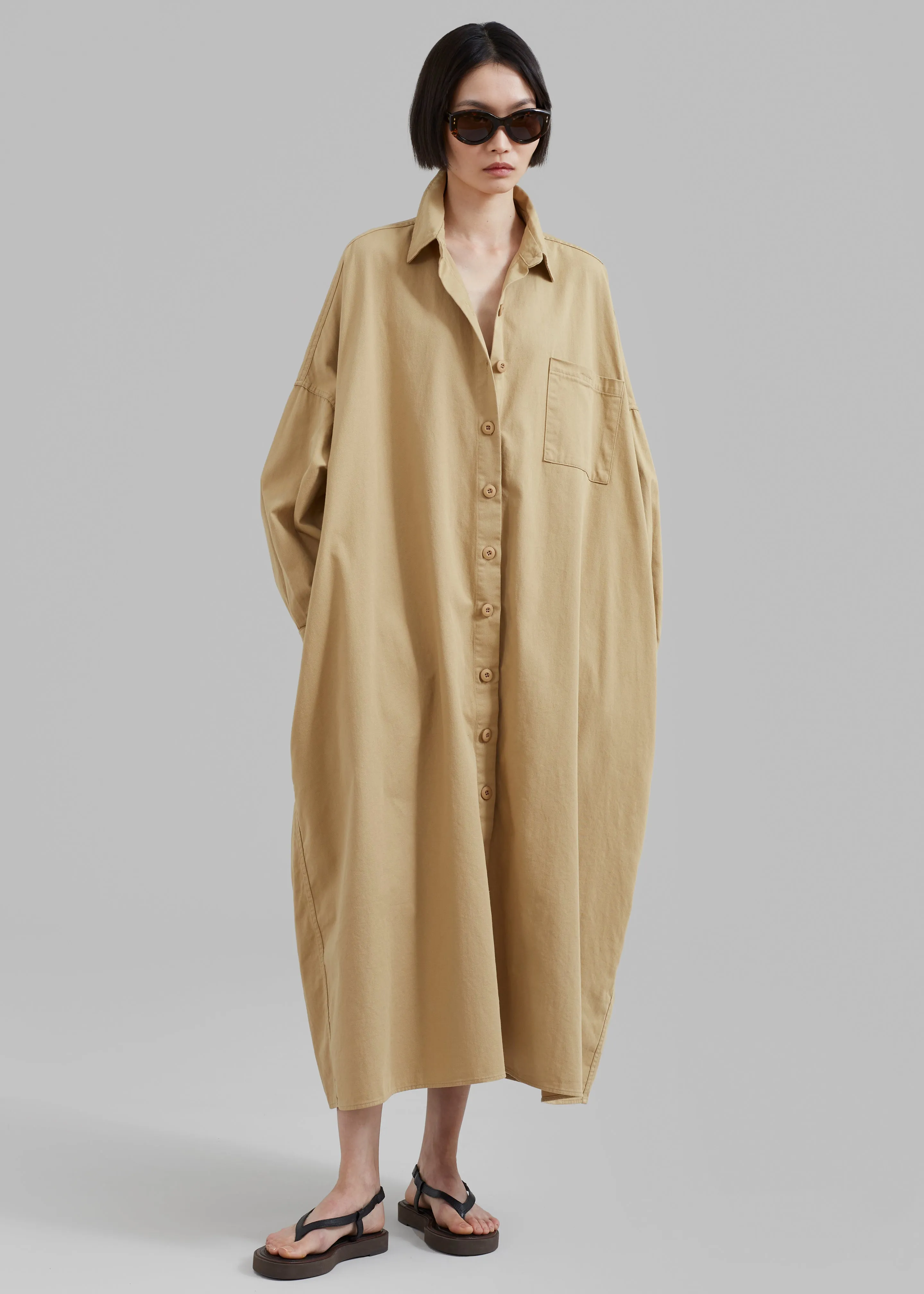 Kason Oversized Shirt Dress - Sahara