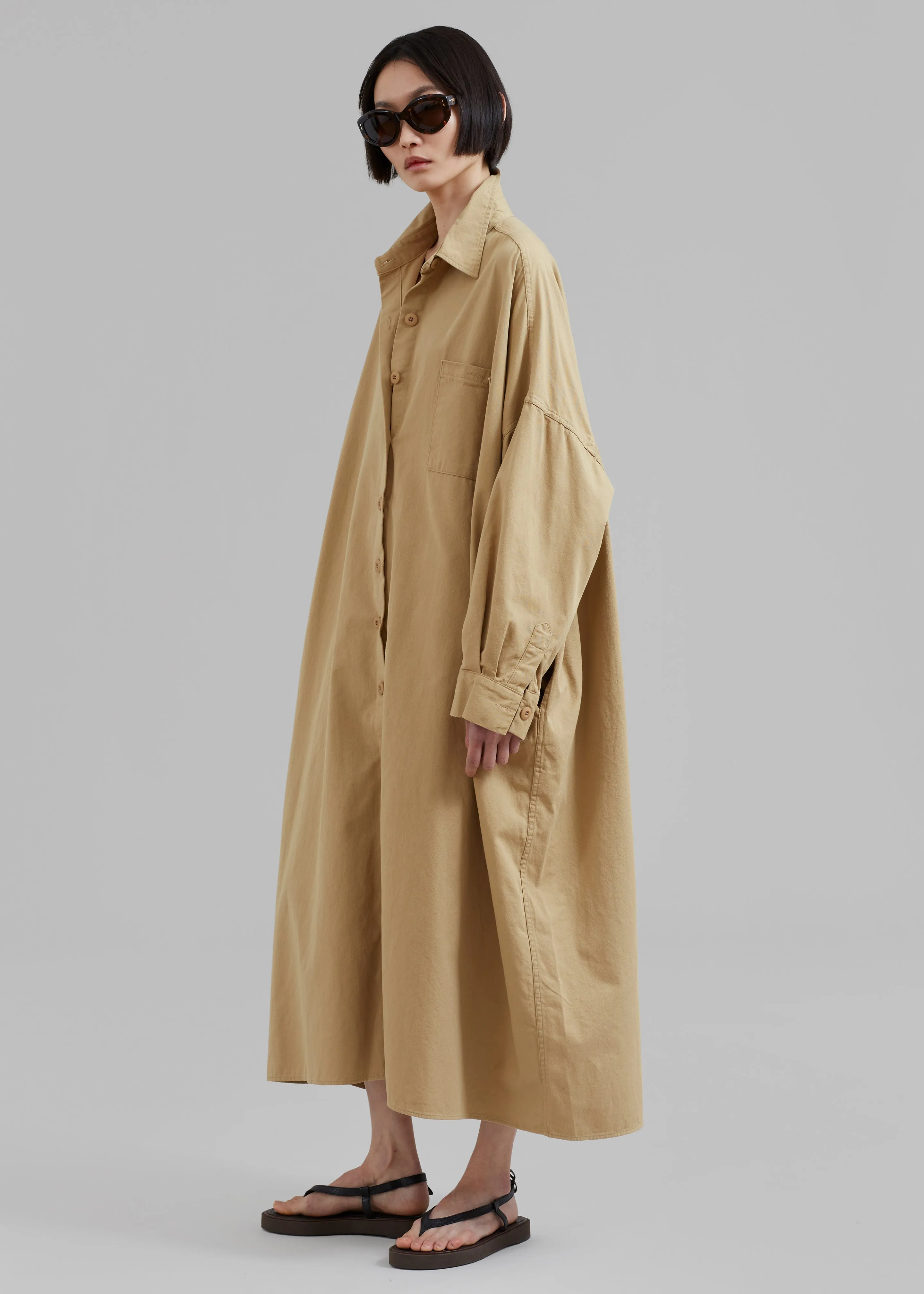 Kason Oversized Shirt Dress - Sahara