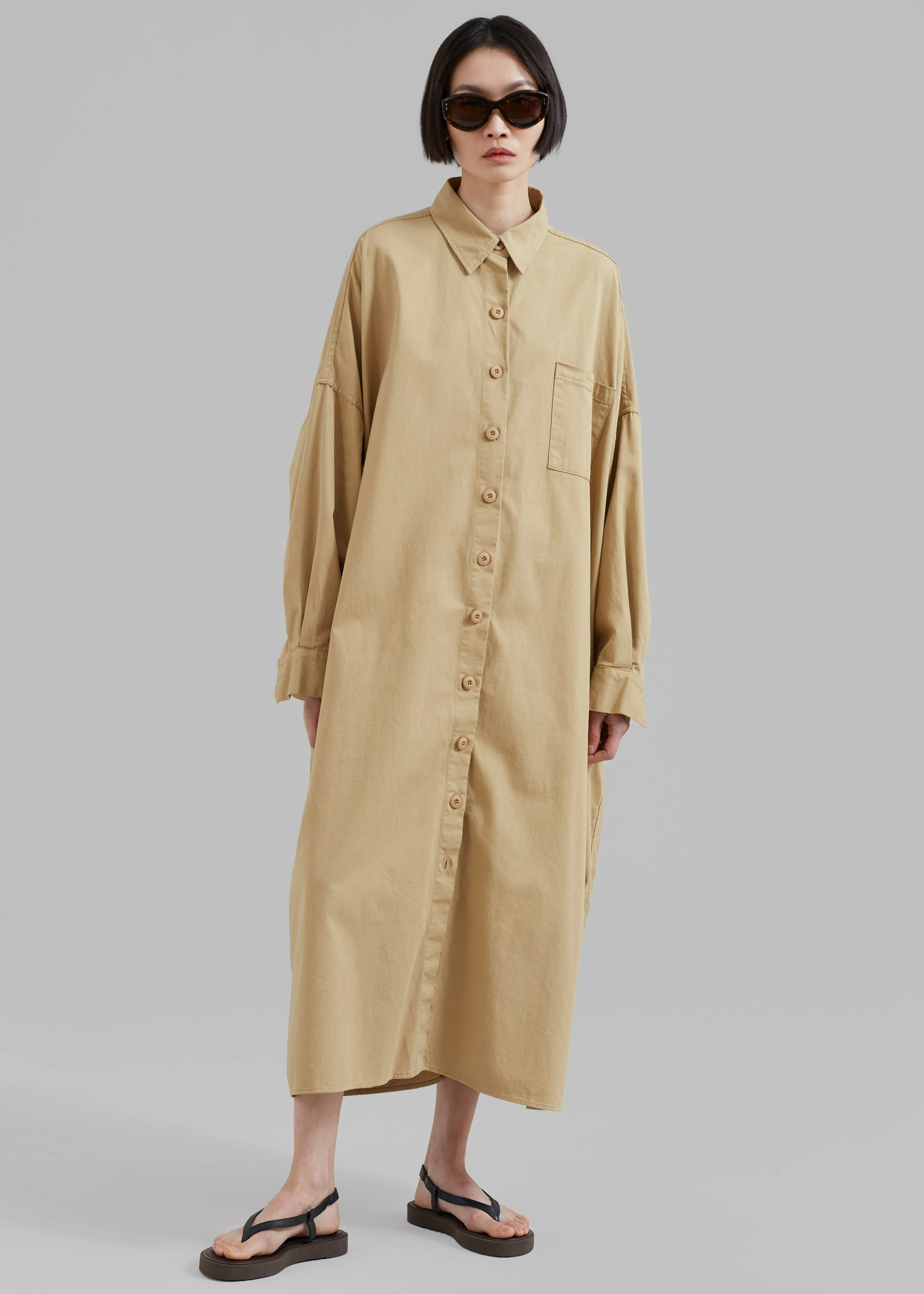 Kason Oversized Shirt Dress - Sahara