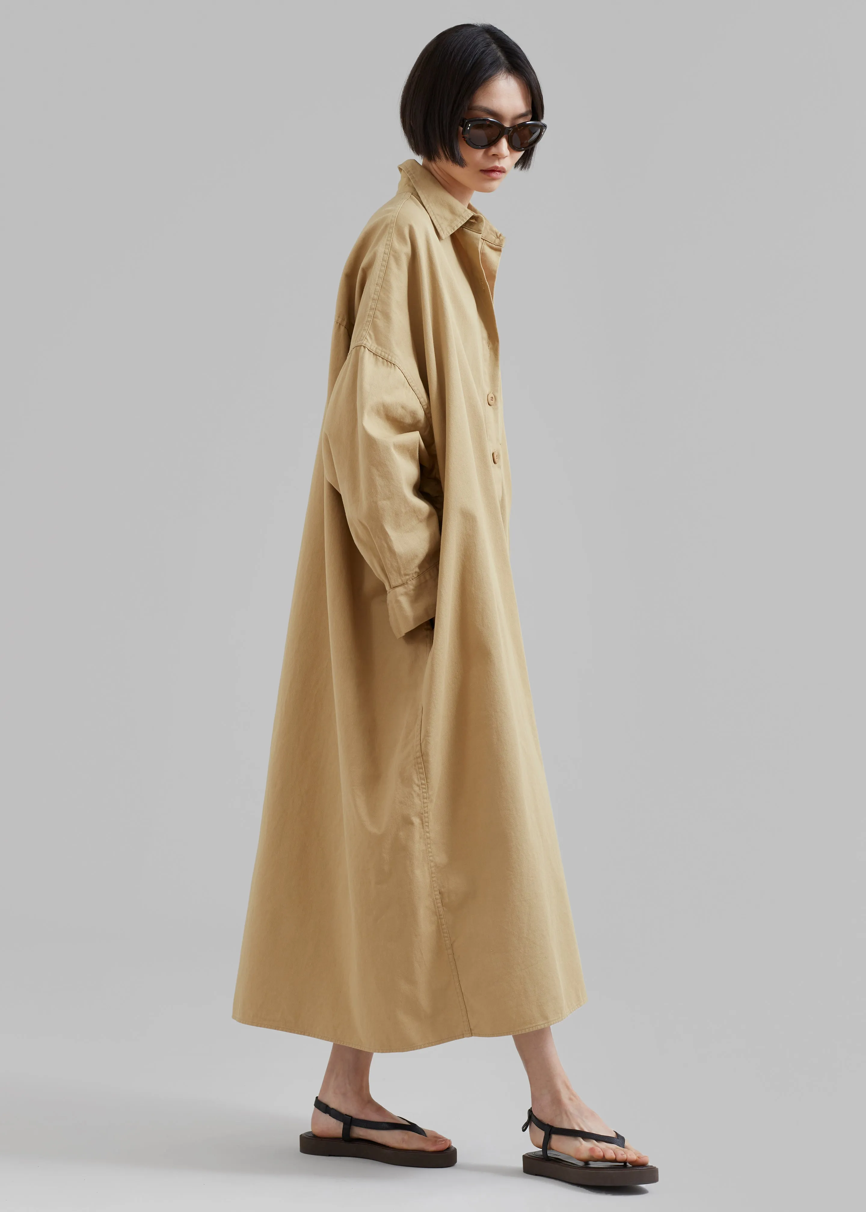 Kason Oversized Shirt Dress - Sahara