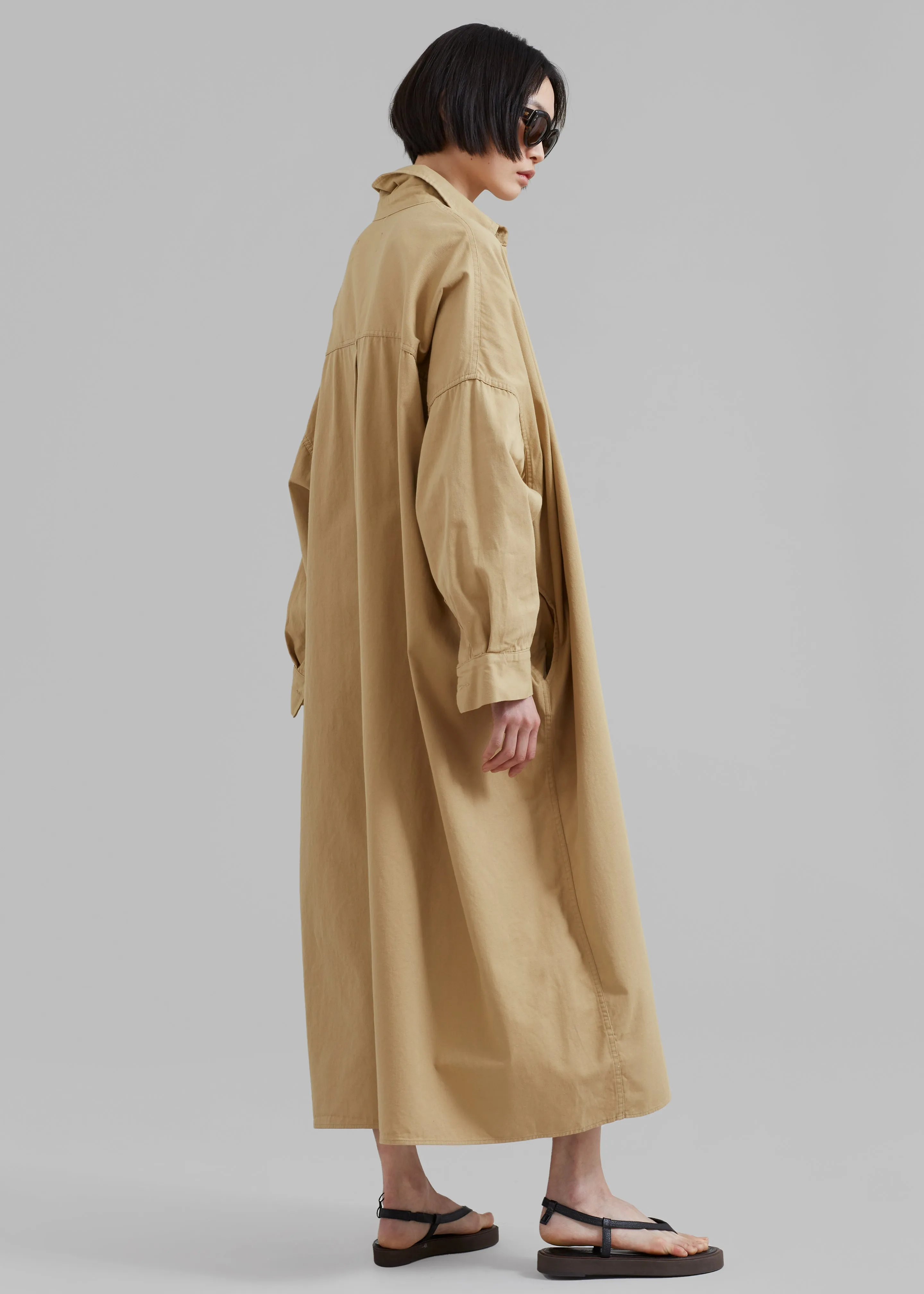 Kason Oversized Shirt Dress - Sahara