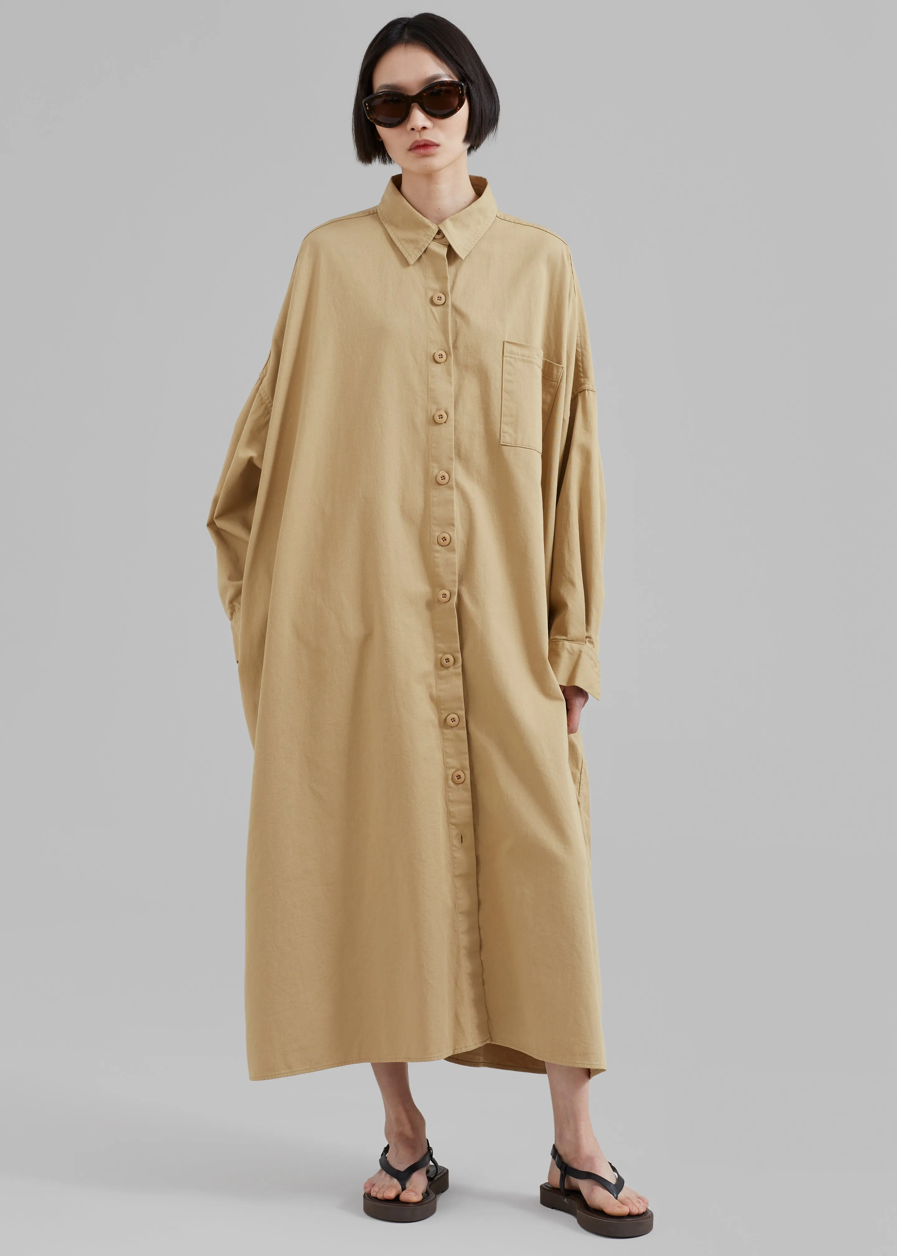 Kason Oversized Shirt Dress - Sahara