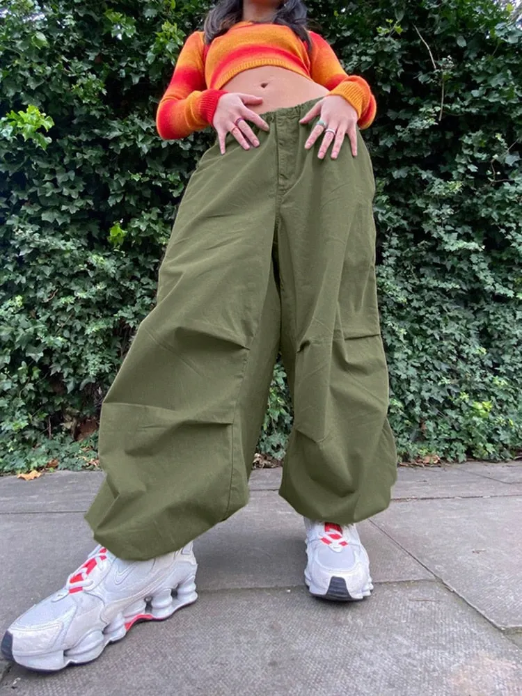 KittenAlarm - Mojoyce  Cuteandpsycho Streetwear Joggers Baggy Trousers Loose Wide Leg Women Punk Sweatpants Chic Solid Fashion Vintage Pants Casual Y2K