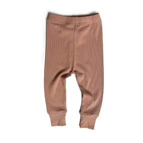 Little Bipsy Ribbed Leggings - Clay