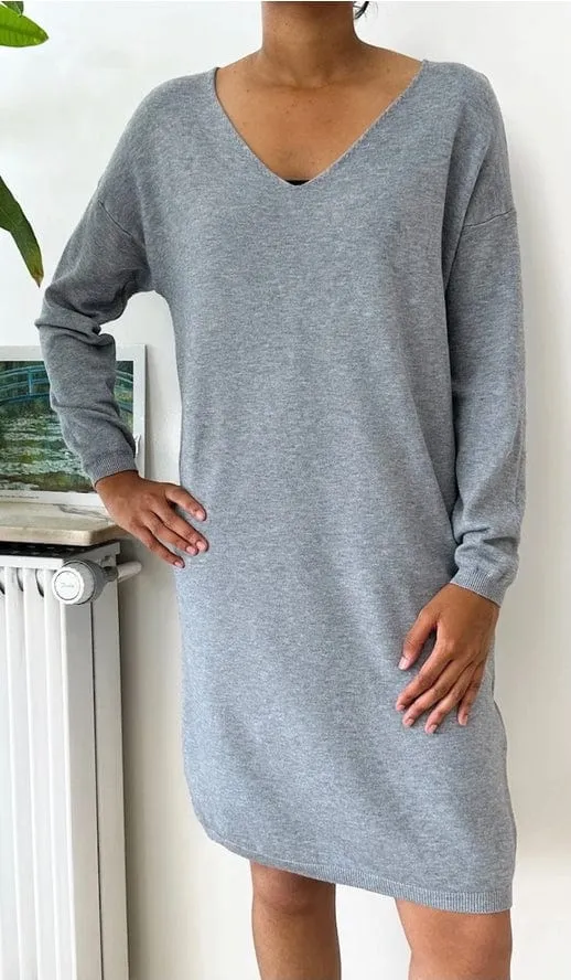 Loowie Italian Cozy Sweater Dress in Grey