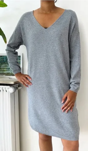 Loowie Italian Cozy Sweater Dress in Grey