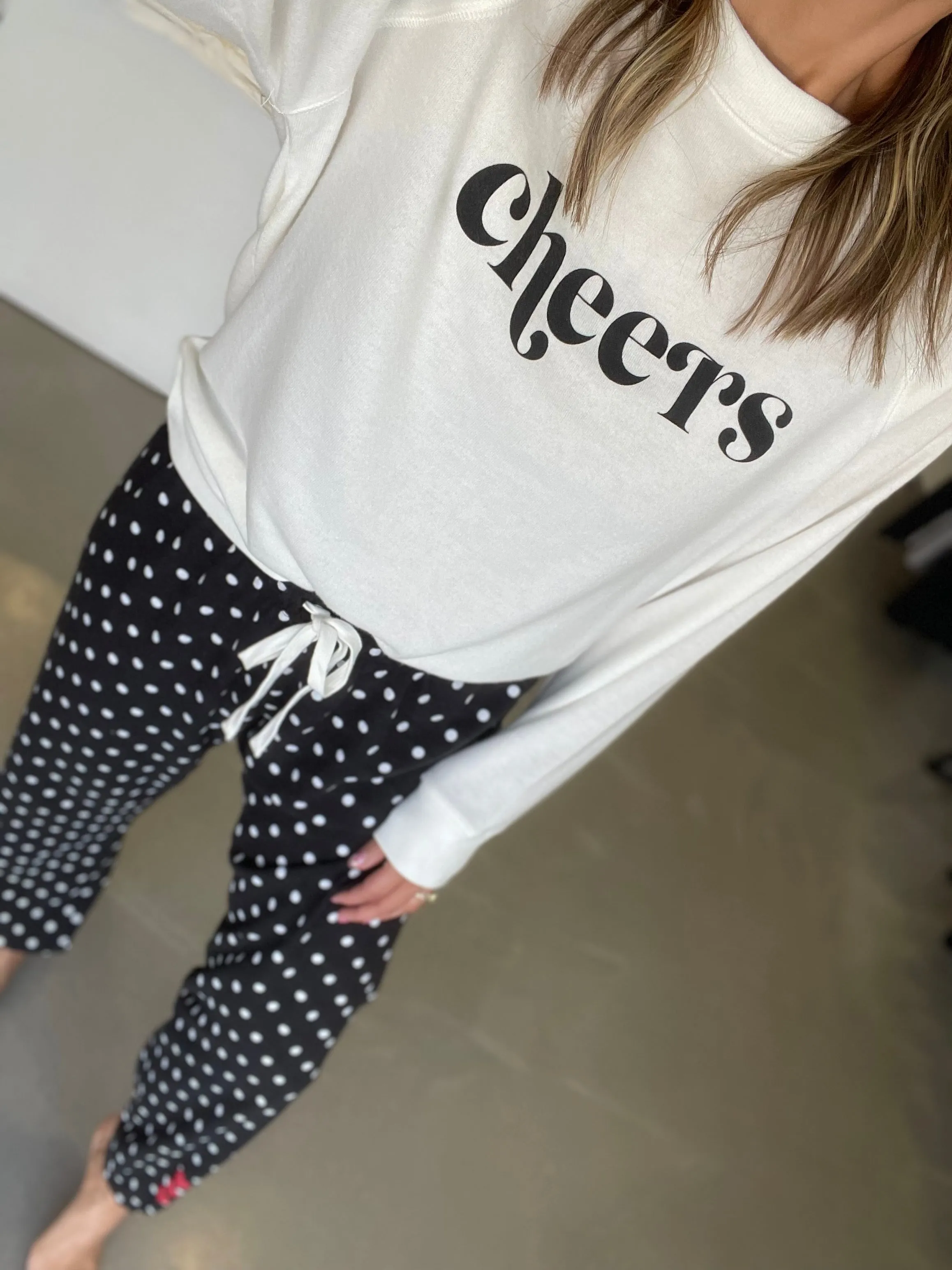 Polka Dot Brushed Knit Jogger