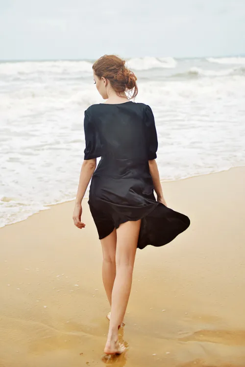 SARAH Silk Midi Dress