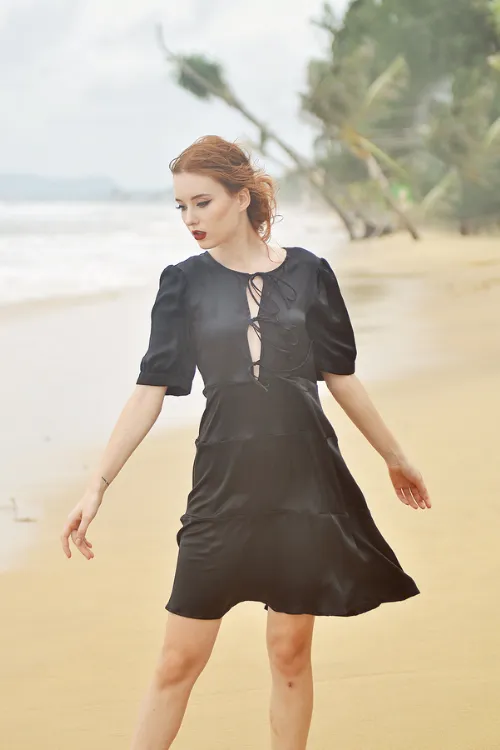 SARAH Silk Midi Dress