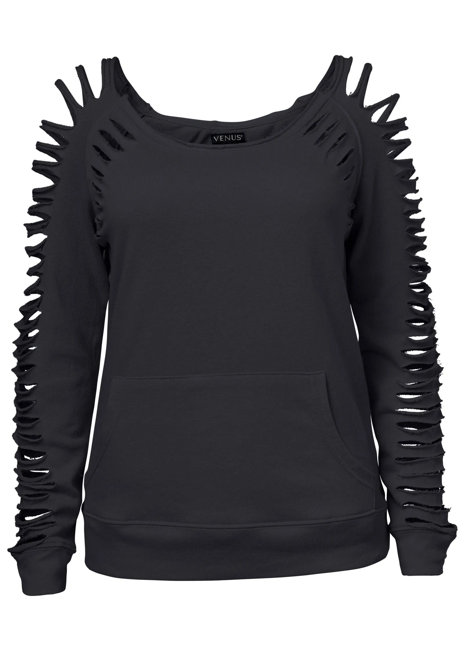 Slash Detail Sweatshirt - Black