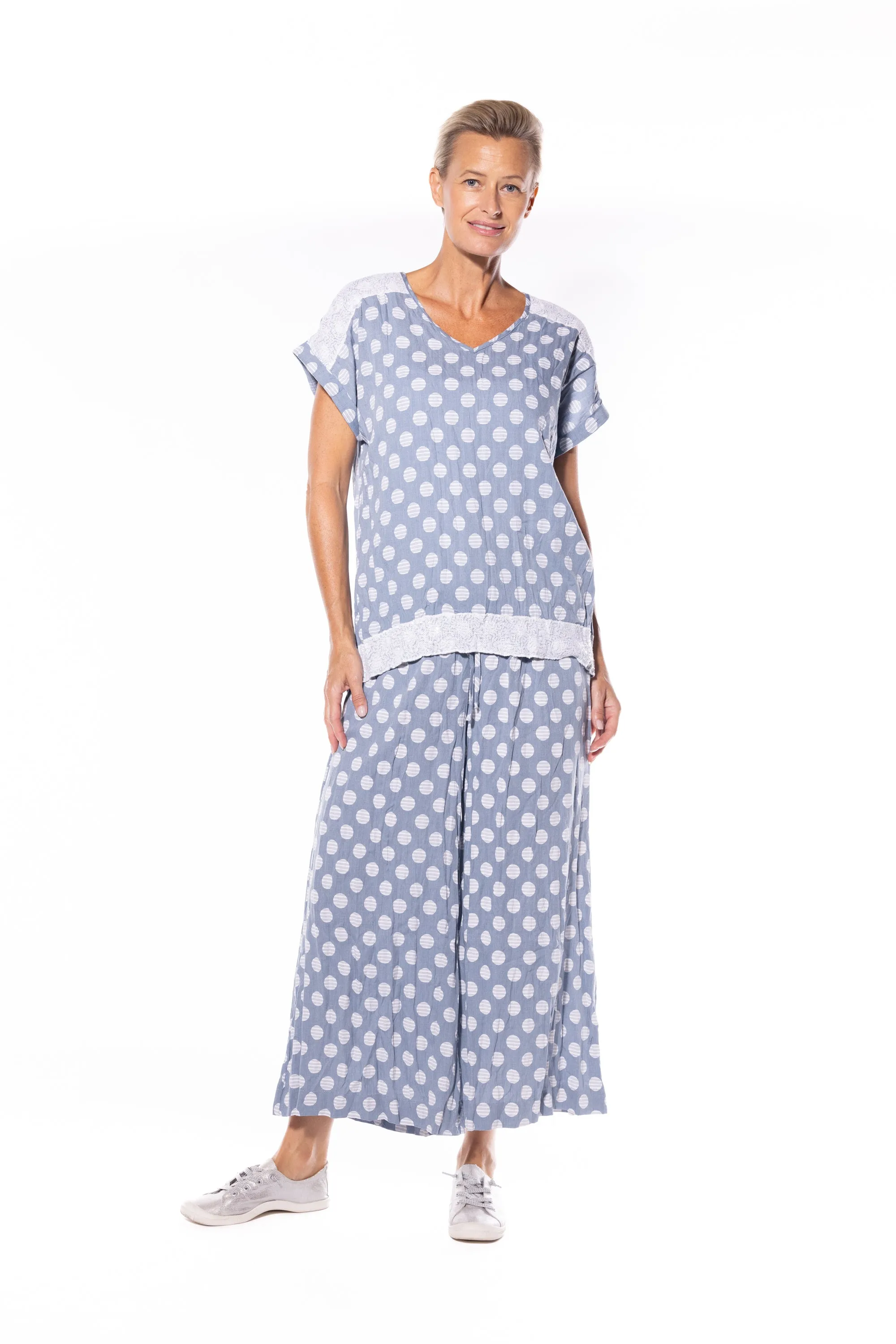 Spot & Sequin Top by Café Latte - Denim