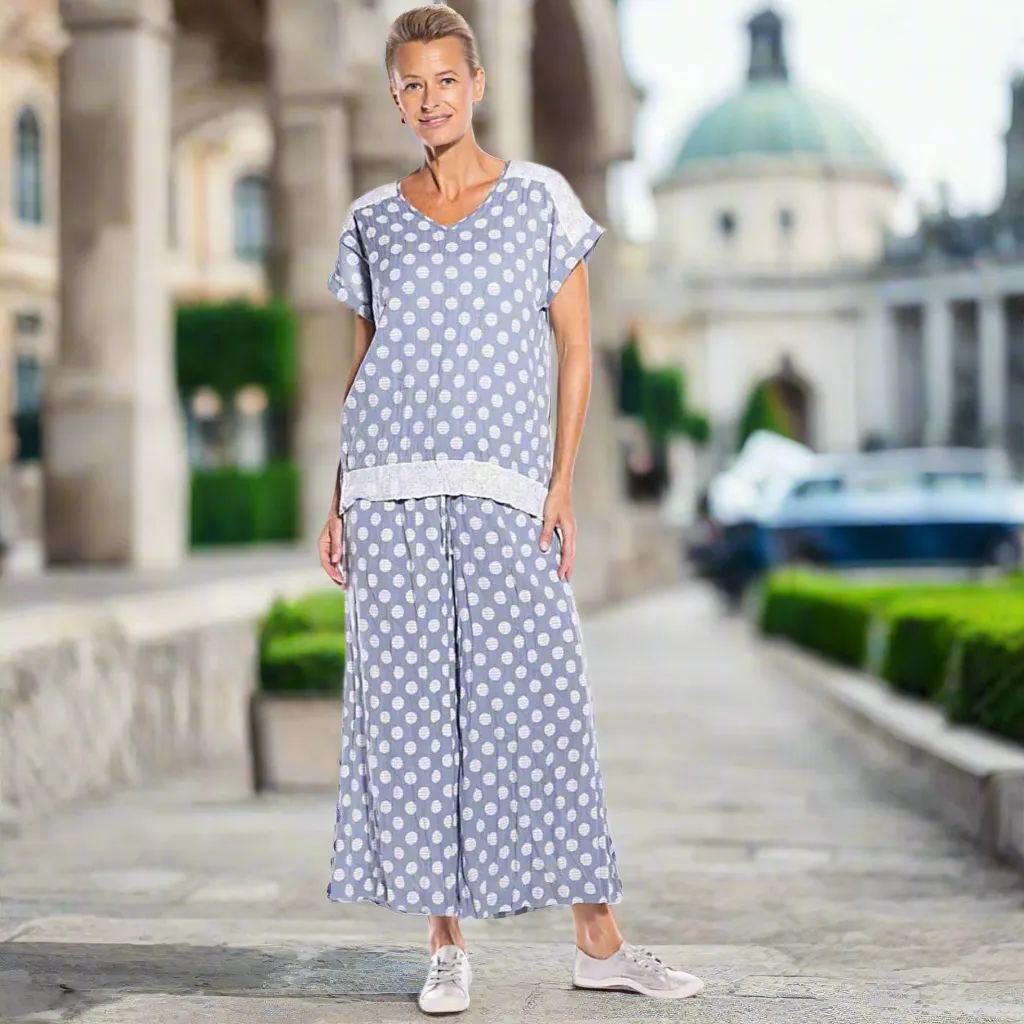 Spot & Sequin Top by Café Latte - Denim