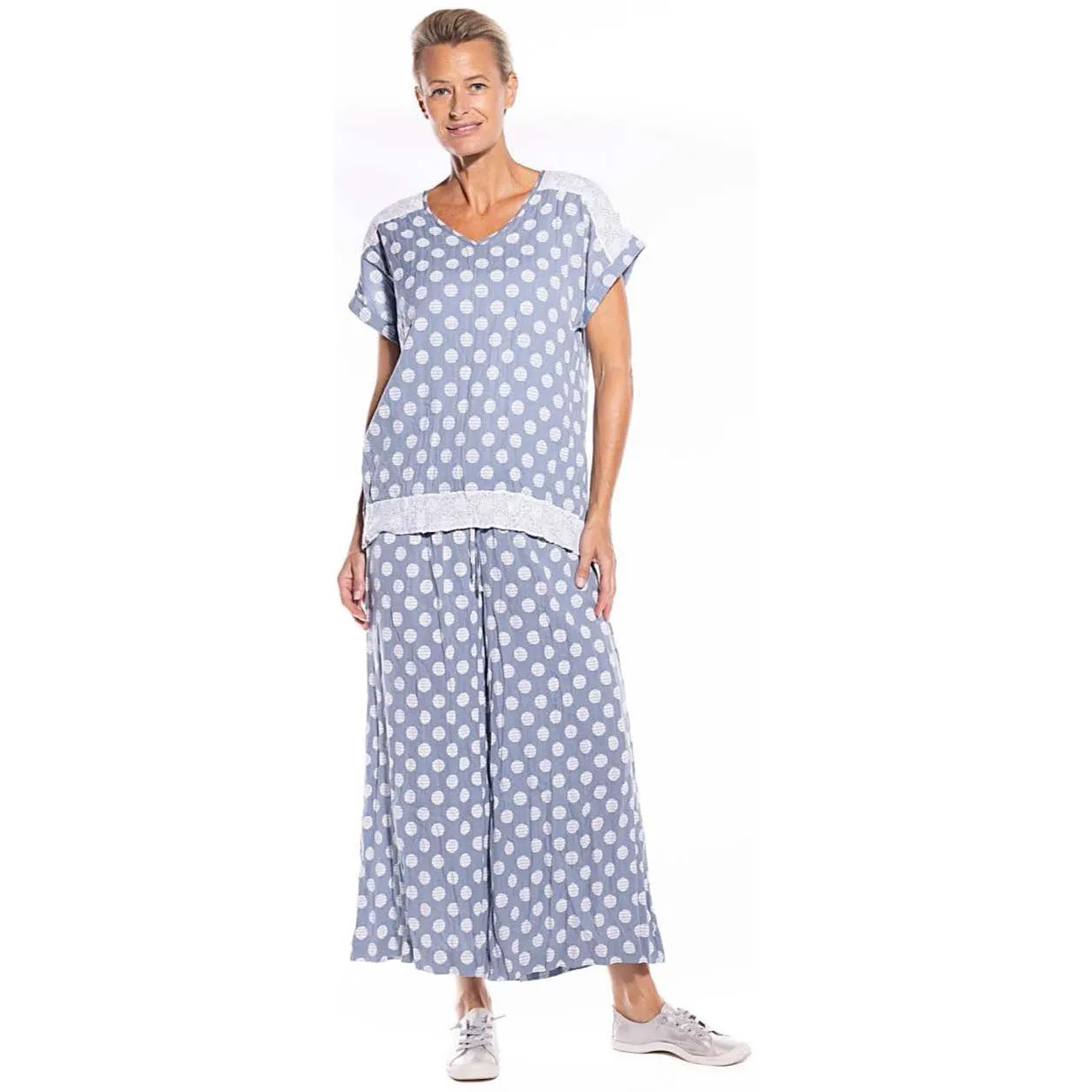 Spot & Sequin Top by Café Latte - Denim