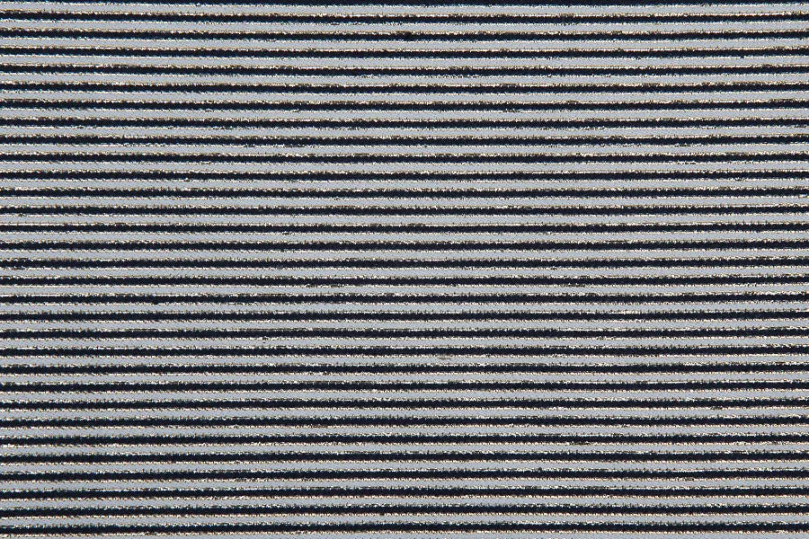 Striped Navy, Metallic Silver & White Cotton Blend Suiting (Made in Italy)