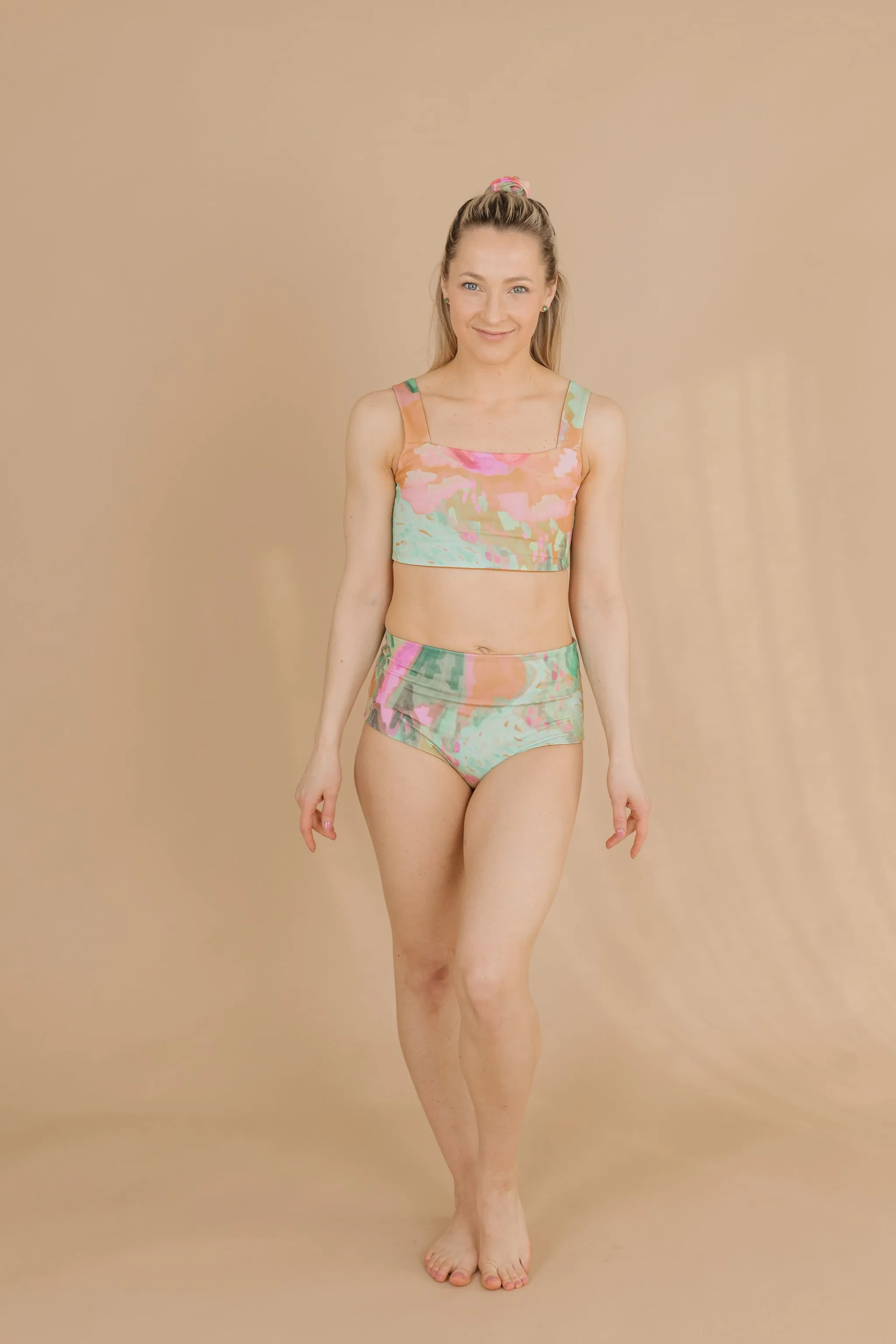 Sunny Bikini Top Berry Sweet Pastel Green/Pink