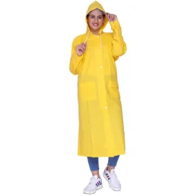 THE CLOWNFISH Aster Pro Series Womens Waterproof PVC Transparent Self Design Longcoat/Raincoat with Adjustable Hood (Lavender, XX-Large)