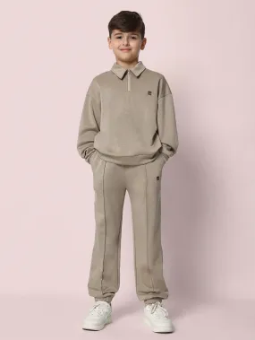 Tween Boys Comfy Regular Fit Long Sleeve Polo Shirt And Jogger Pant With Pleats 2 Piece Set