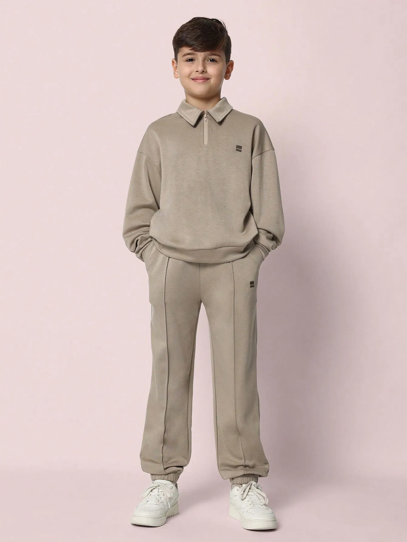 Tween Boys Comfy Regular Fit Long Sleeve Polo Shirt And Jogger Pant With Pleats 2 Piece Set