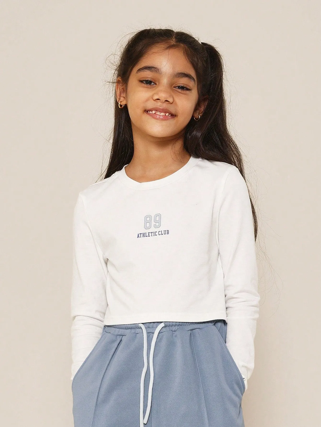 Tween Girls Everyday Play Long Sleeve Baby Tee With Graphic Print And Jogger 2 Piece Set