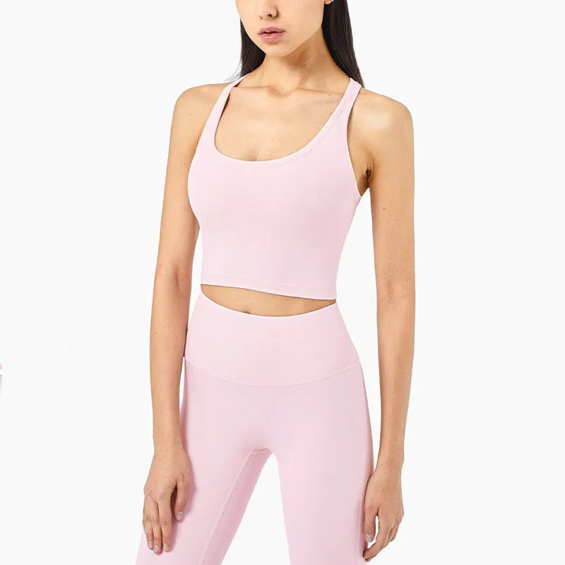 Women Shockproof Sexy V Neck Backless Gym Sport Bra