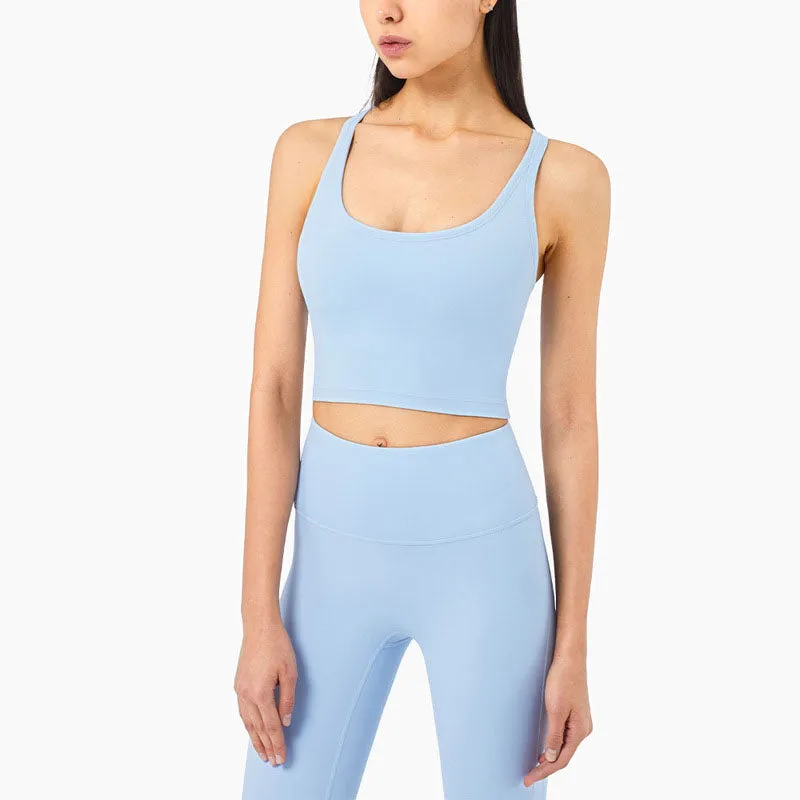 Women Shockproof Sexy V Neck Backless Gym Sport Bra